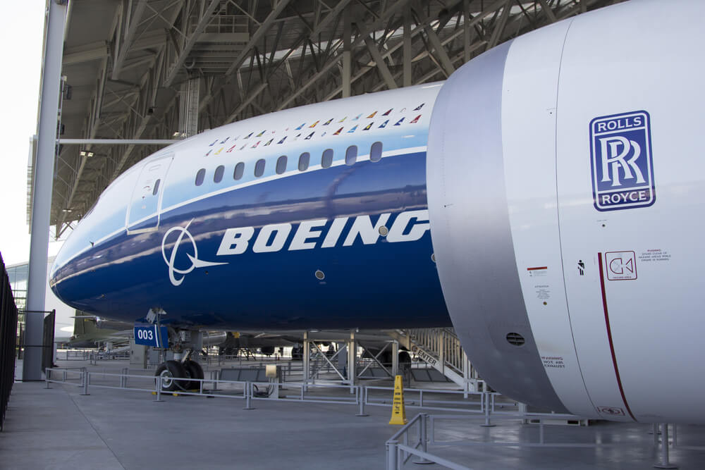 The first 787 Dreamliner on display at the Boeing Museum of Flight