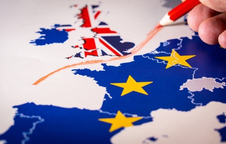 Brexit concept; drawing a line bordering the UK and the EU – MyForexNews