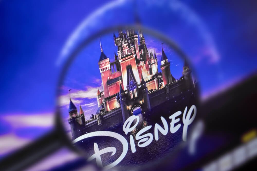 Disney castle under magnifying glass 