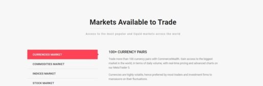 Commence Wealth markets available to trade
