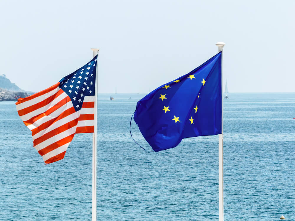 European Union and the United States flgas