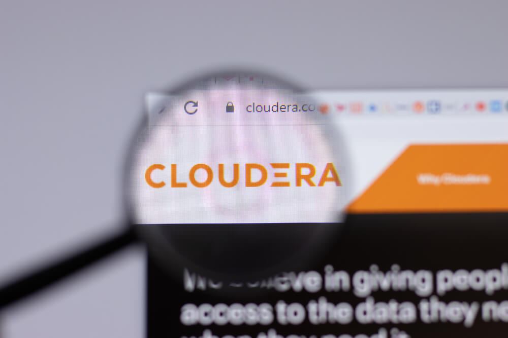 Cloudera logo close-up on website page