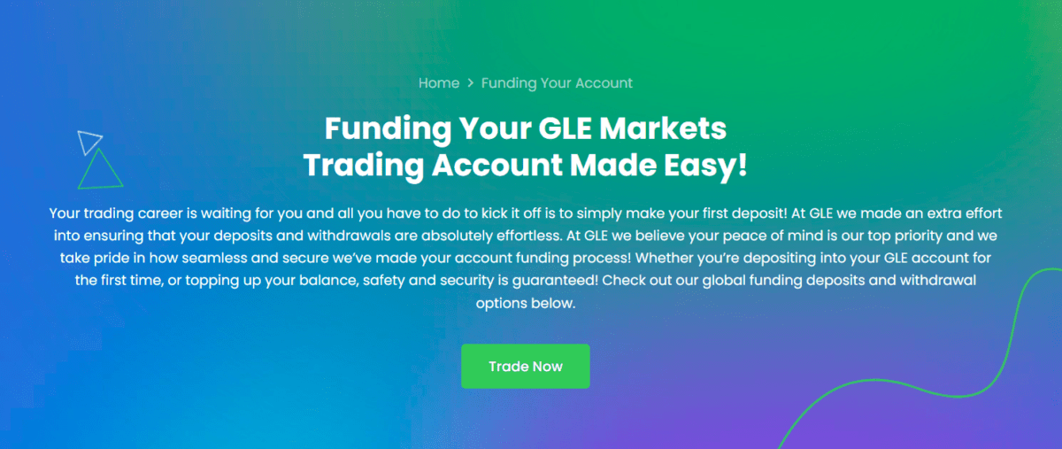 funding your gle markets trading account made easy
