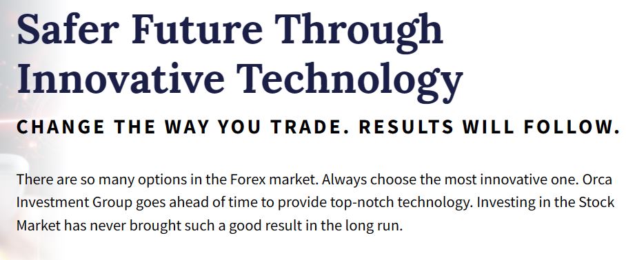 OrcaInvestmentGroup review on MyForexNews site - safer future technology
